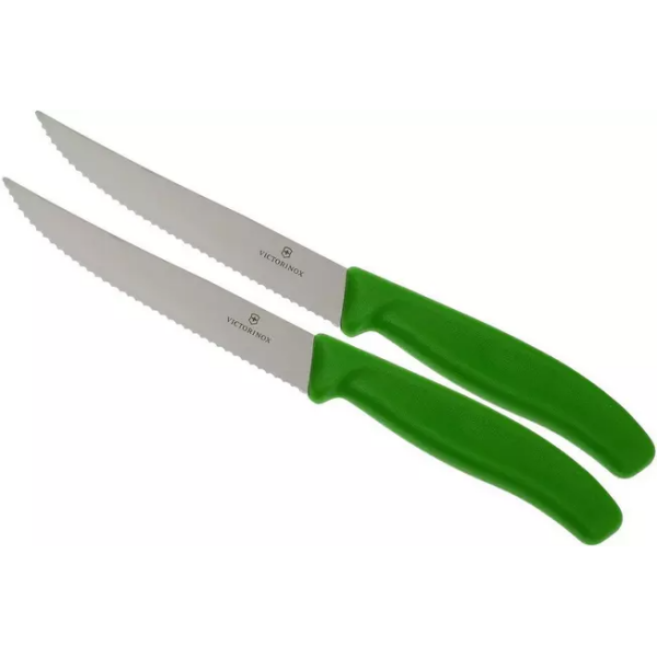 Victorinox Swissclassic couteau à pizza/steak vert, lot de 2, 6.7936.12L4B