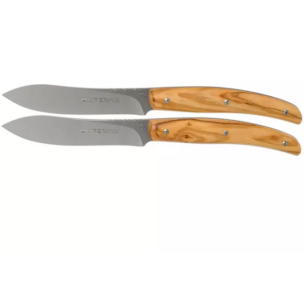 Viper Costata ensemble de couteaux à steak en bois d'olivier 2 pièces, VT7502-02UL