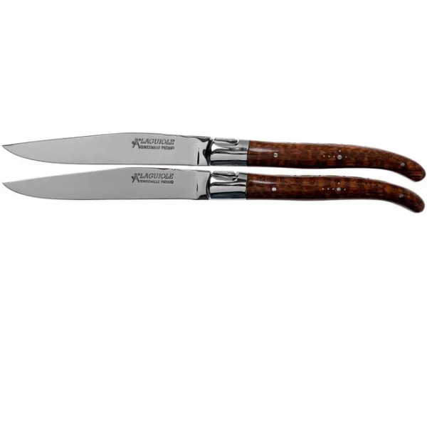 Fontenille Pataud Laguiole 2dlg steak knives set amourette snake wood, LTC2A