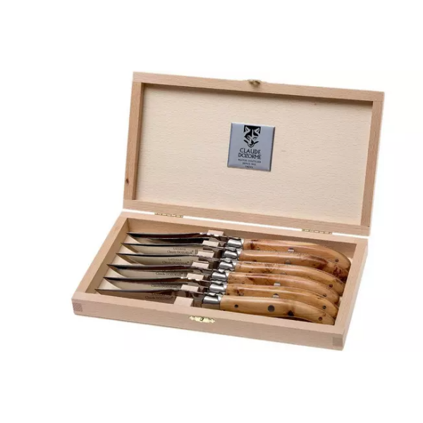 Claude Dozorme Laguiole Coffret 6 couteaux à steak, Genévrier
