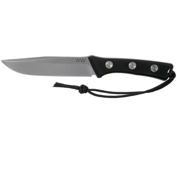 ANV P300 N690, Black G10 P300-015, Black Leather Sheath, couteau de survie