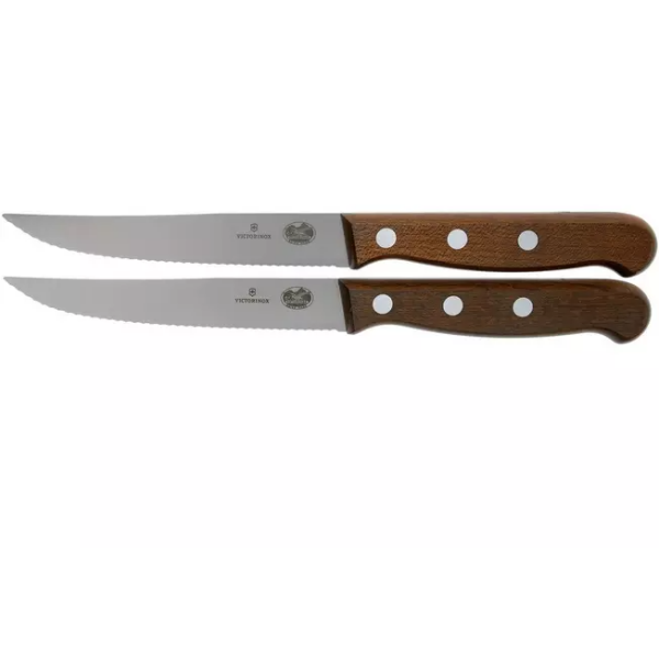 Victorinox Wood 5.1230.12G couteau à steak, lot de 2, dentelé