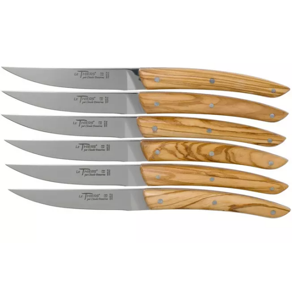 Claude Dozorme Le Thiers set de couteaux à steak 6 pièces, bois d'olivier