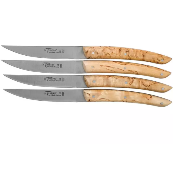 Claude Dozorme Le Thiers set de couteaux à steak 4 pièces, bois de bouleau noir