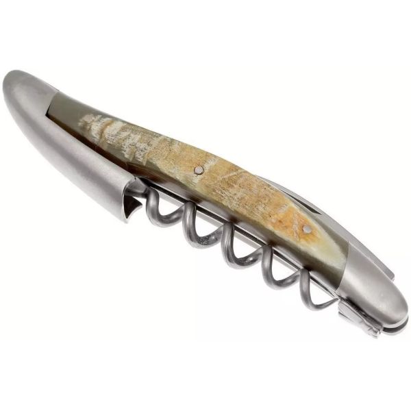 Forge de Laguiole SOM1CASAT, couteau sommelier mat, corne de vache Aubrac