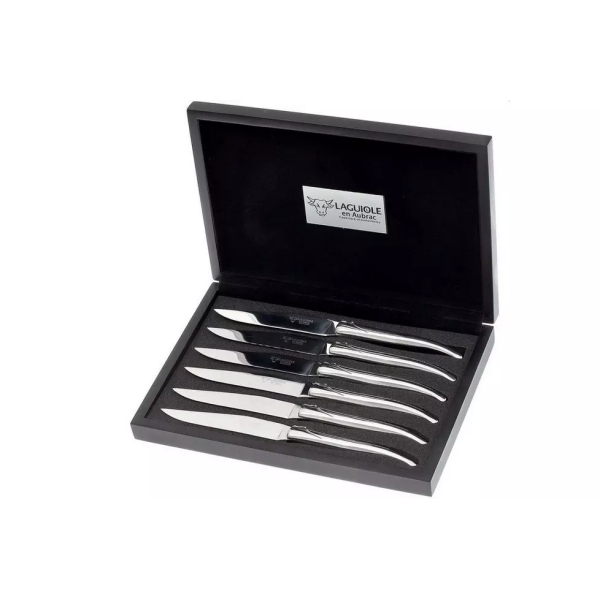 Laguiole en Aubrac set de couteaux à steak 6 pièces inox poli