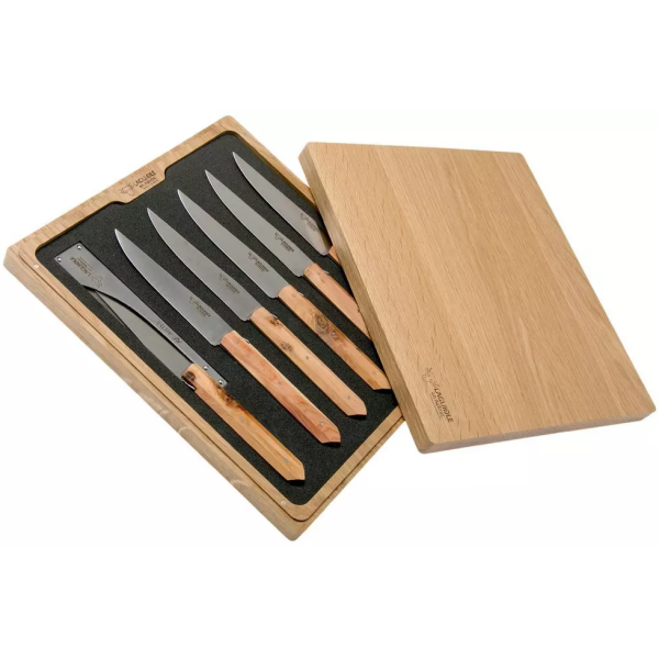 Laguiole en Aubrac Re-move set de 6 couteaux steak genévrier