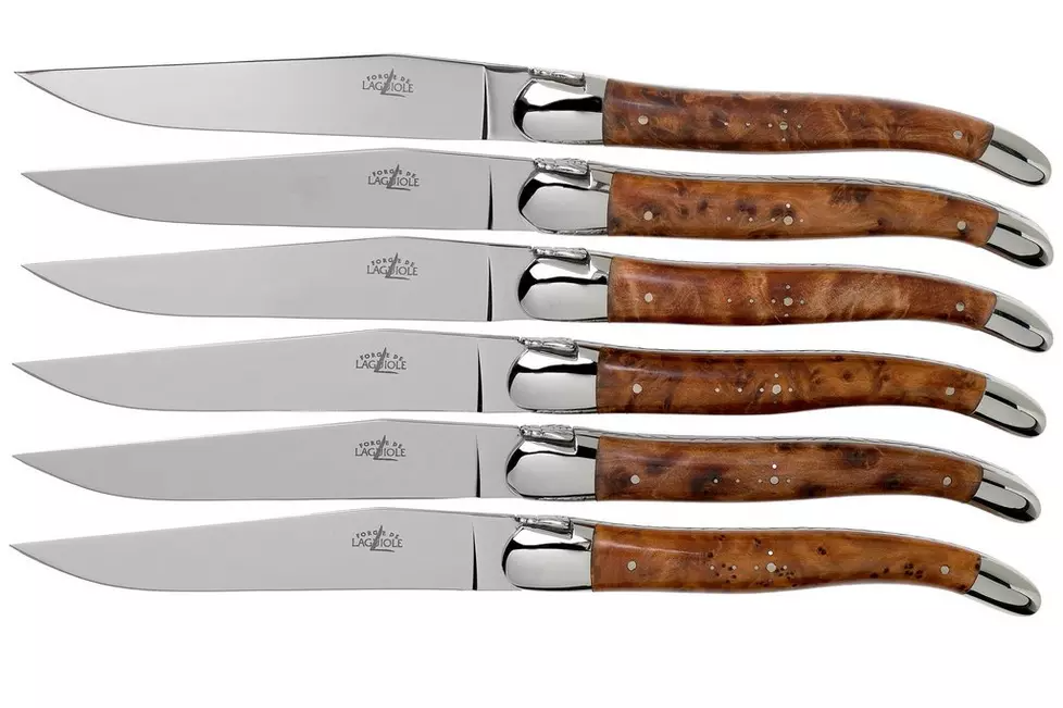 Forge de Laguiole T62MINTHBRI bois de thuya poli coffret de 6 couteaux de table
