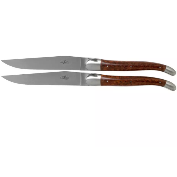 Forge de Laguiole LAT22MINAM set 2 couteaux steak bois serpent mat