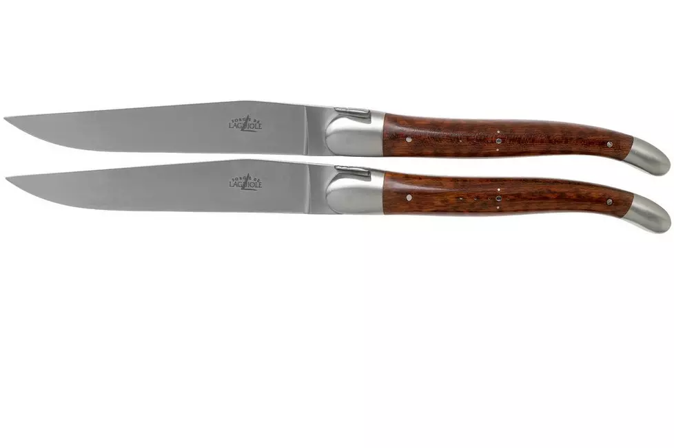 Forge de Laguiole LAT22MINAM set 2 couteaux steak bois serpent mat