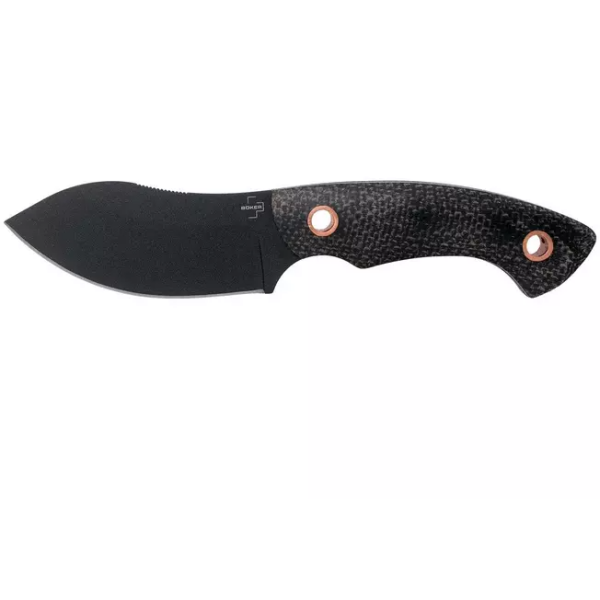 Böker Plus Nessmi Pro 02BO018 Black Micarta Copper couteau fixe, design Jesper Voxnaes