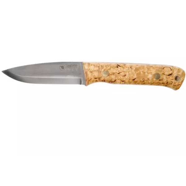 Couteau Casström Woodsman Curly Birch, Sleipner Scandi Grind 10804