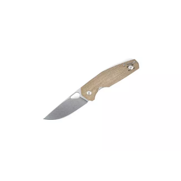 Couteau de poche GiantMouse ACE Nimbus V2 Natural Canvas Micarta, design Ansø et Voxnaes
