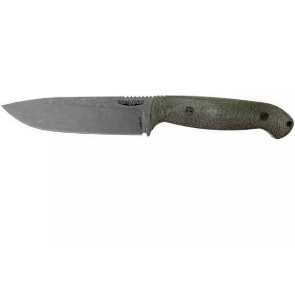 Bradford Guardian 5.5S, 3D OD Vert Micarta Guardian 5.5 CPM 3V, Sabre Stonewashed 5.5S-102