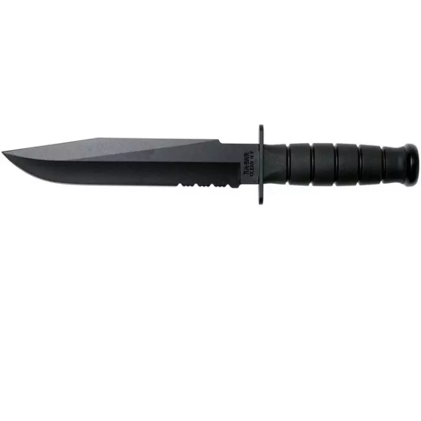 KA-BAR Fighter 1271 partiellement dentelé, couteau fixe, étui en plastique