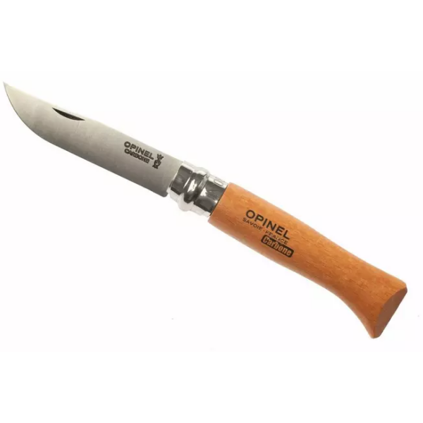 Couteau de poche Opinel n°08, acier carbone, longueur lame 8,5 cm