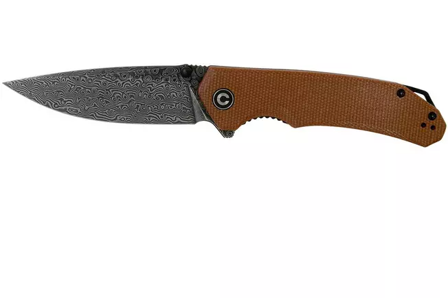 Civivi Brazen C2102DS-1 Damascus Droppoint, Brown Micarta couteau de poche