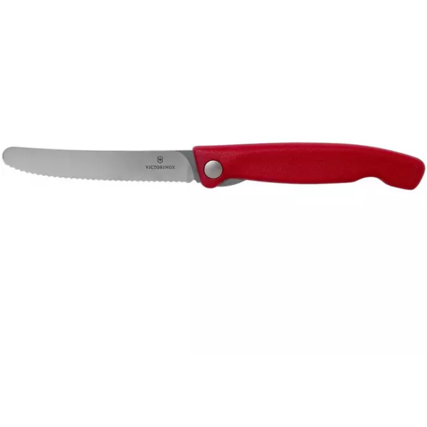 Victorinox SwissClassic 6.7831.FB couteau à légumes dentelé pliable, rouge