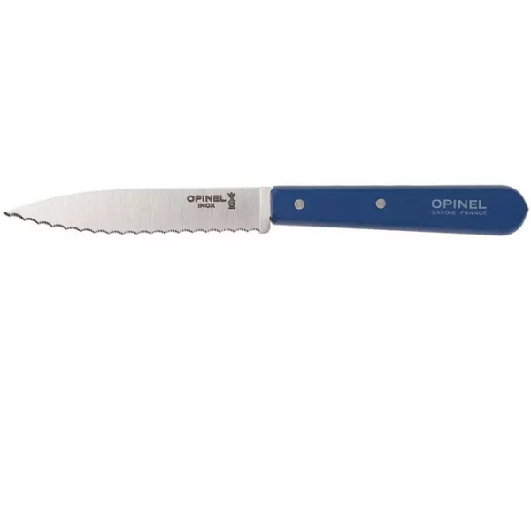 Couteau à éplucher dentelé Opinel N°113, bleu