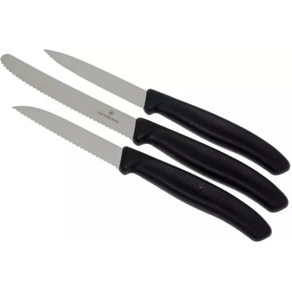 Couteaux à légumes Victorinox SwissClassic noir, lot de 3, 6.7113.3