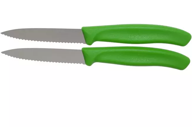 Couteaux à légumes dentelés Victorinox SwissClassic vert 8 cm, lot de 2, VT6-7636-L114B