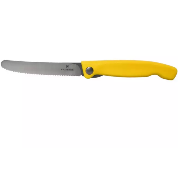 Victorinox SwissClassic couteau à légumes pliable jaune dentelé, 6.7836.F8B