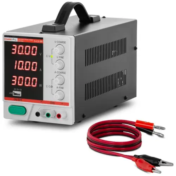 Alimentation de laboratoire - 0 - 30 V - 0 - 10 A CC - 300 W - Écran LED à 4 chiffres - USB