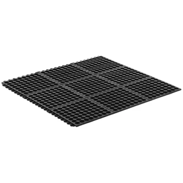 Tapis en caoutchouc - 100 x 100 x 1 cm - Noir