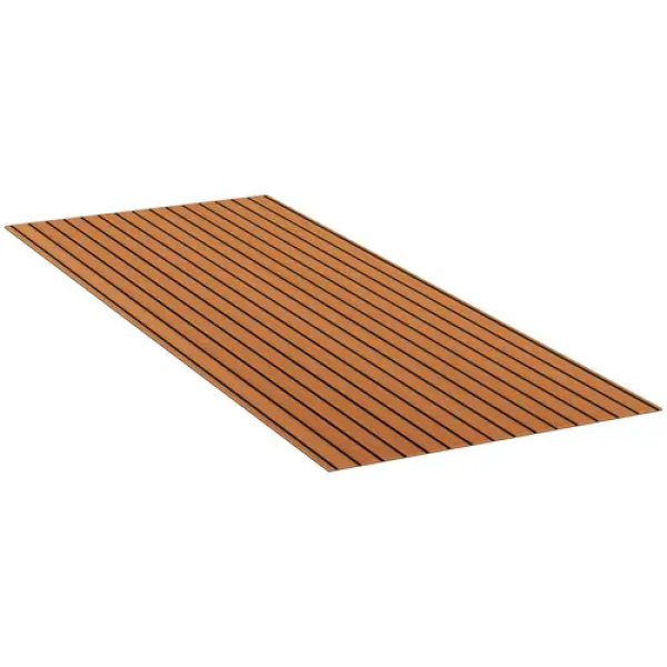 Tapis de sol bateau extérieur - 240 x 90 cm - marron/noir