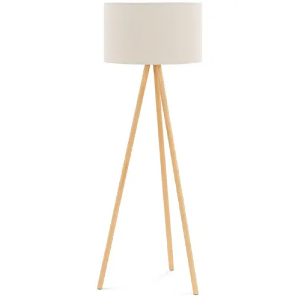 Lampe de salon sur pied - abat-jour en tissu - 40 W - hauteur 148 cm
