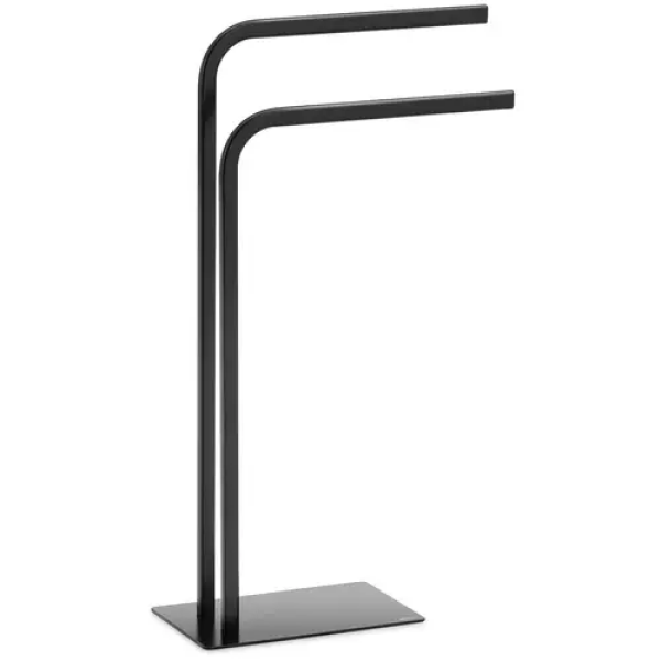 Porte serviette sur pied - 2 Barres - Noir