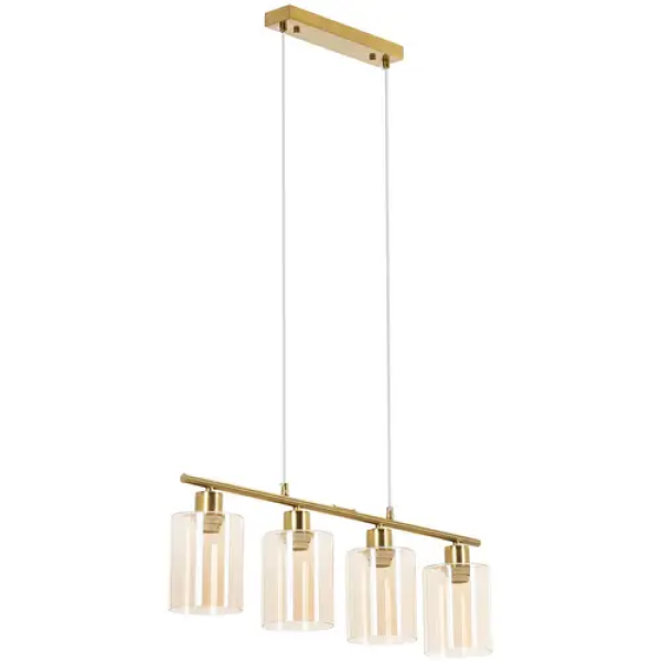 Plafonnier - 4 ampoules - abat-jour en verre