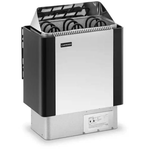 Poêle pour sauna - 4,5 kW - 30 à 110 °C - Enveloppe en inox