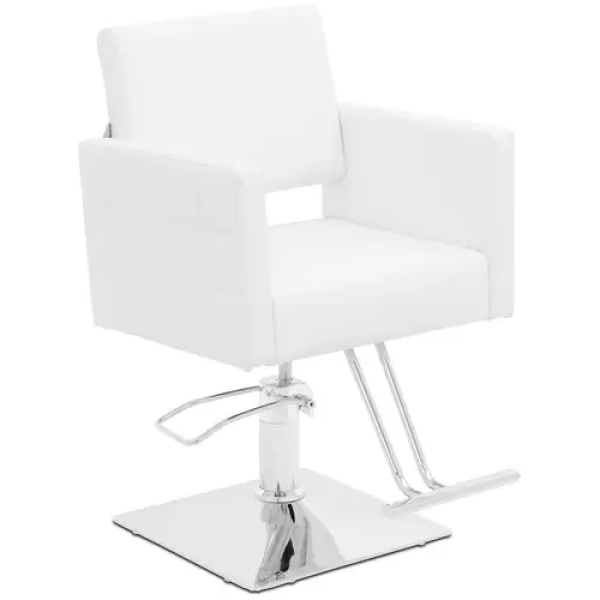 Fauteuil de coiffeur Ribbleton avec repose-pieds - hauteur d'assise 45-55 cm - 150 kg - Blanc