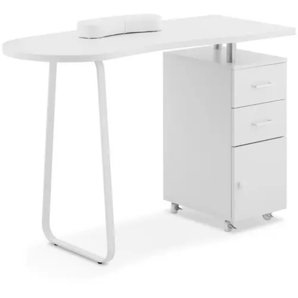 Table de manucure - 2 tiroirs - 4 roues