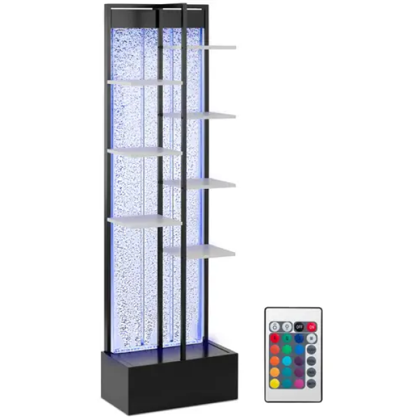 Étagère avec mur de bulle - LED / RGB - Télécommande - 55 x 30 x 187 cm