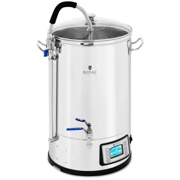 Cuve de brassage - 30 l - 2,500 W - 25 - 100 ° C - Acier inoxydable - Écran LCD - Minuterie