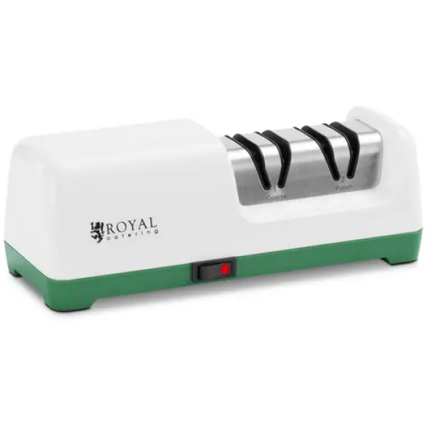 Aiguiseur couteau diamant électrique - 2 niveaux - 20° - Blanc - Royal Catering