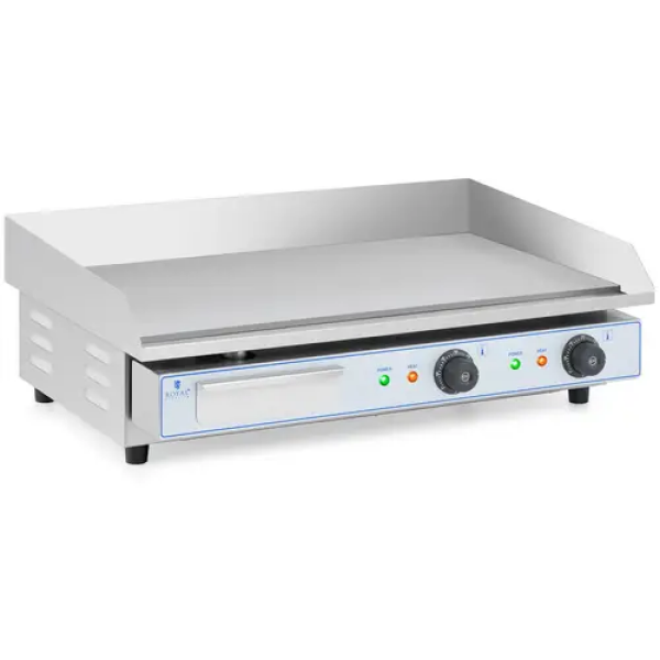 Plancha électrique professionnelle - Double - 730 x 400 mm - Royal Catering - Lisse - 2 x 2,200 W