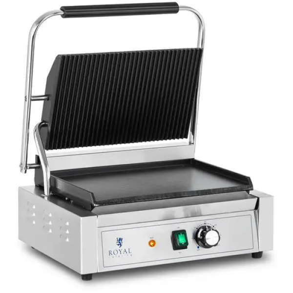 Machine à panini - Rainurée + Lisse - Royal Catering - 2,200 W