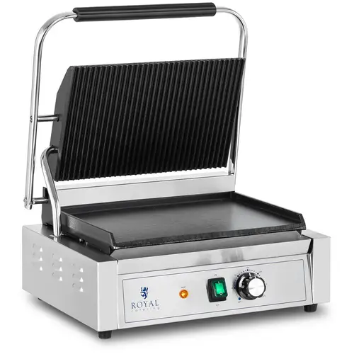 Machine à panini - Rainurée + Lisse - Royal Catering - 2,200 W