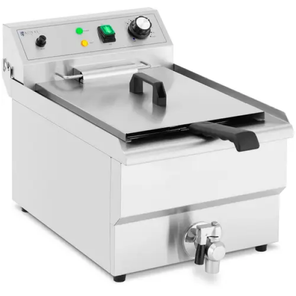 Friteuse électrique - 13 l - 3000 W - Robinet de vidange - Zone froide