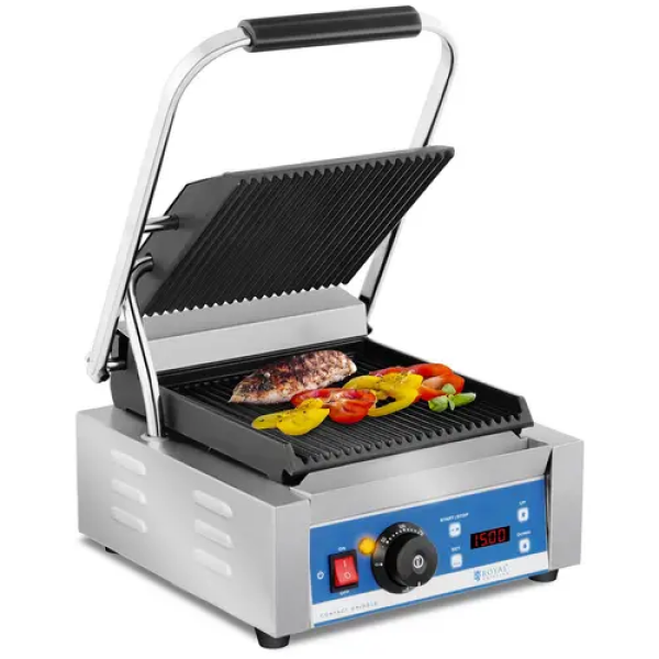 Machine à panini - Striée - Minuterie - 1 800 W