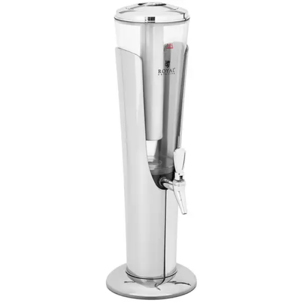 Fontaine à boisson - 3 l - Avec dispositif de refroidissement - Pour verres de 198 mm ou moins - Éclairage LED - Argent - Royal Catering