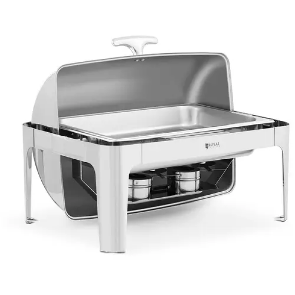 Chafing Dish - GN 1/1 - Royal Catering - 8,5 l - 2 bruleurs - Couvercle basculant