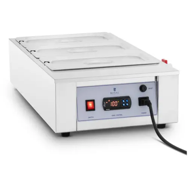 Tempéreuse à chocolat - 3 x 3,2 l - 100 °C max. - Royal Catering