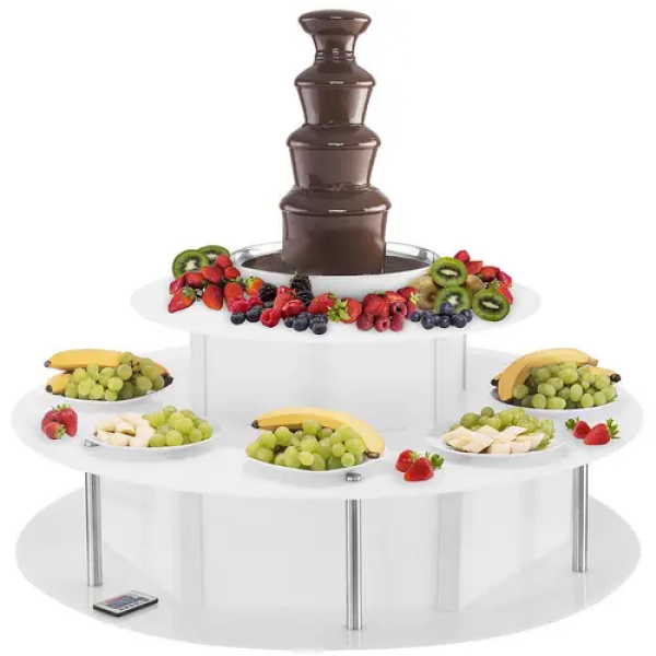Set fontaine chocolat - 4 étages - 6 kg avec table lumineuse