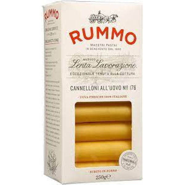 Cannelloni all'Uovo No. 176 Semoule de Blé Dur Pâtes aux Oeufs Paquet de 250 g - Pasta Rummo