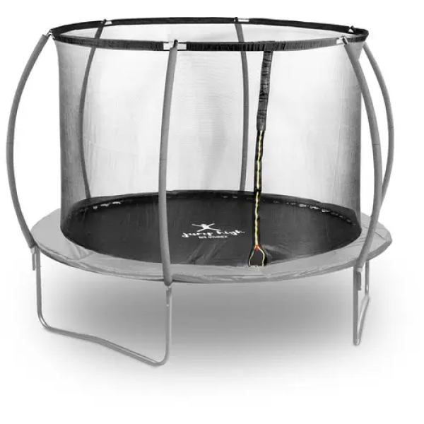 Trampoline de jardin - Ø 305 x 180 cm - 100 kg - Filet de sécurité - Noir/gris