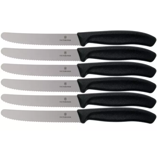 Victorinox SwissClassic 6.7833.6, ensemble de 6 couteaux à tomates, noir
